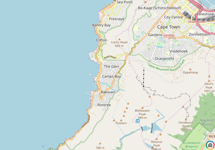 Map location of Camps Bay